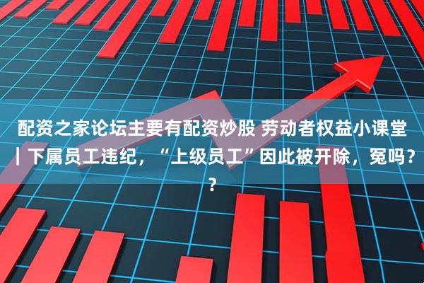 配资之家论坛主要有配资炒股 劳动者权益小课堂｜下属员工违纪，“上级员工”因此被开除，冤吗？